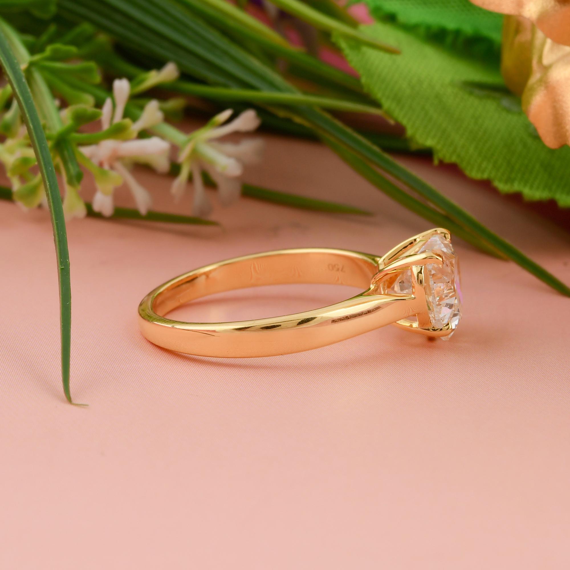 En vente :  3.01ct Solitaire Heart Diamond Engagement Ring 18k Yellow Gold Fine Jewelry Gift 5