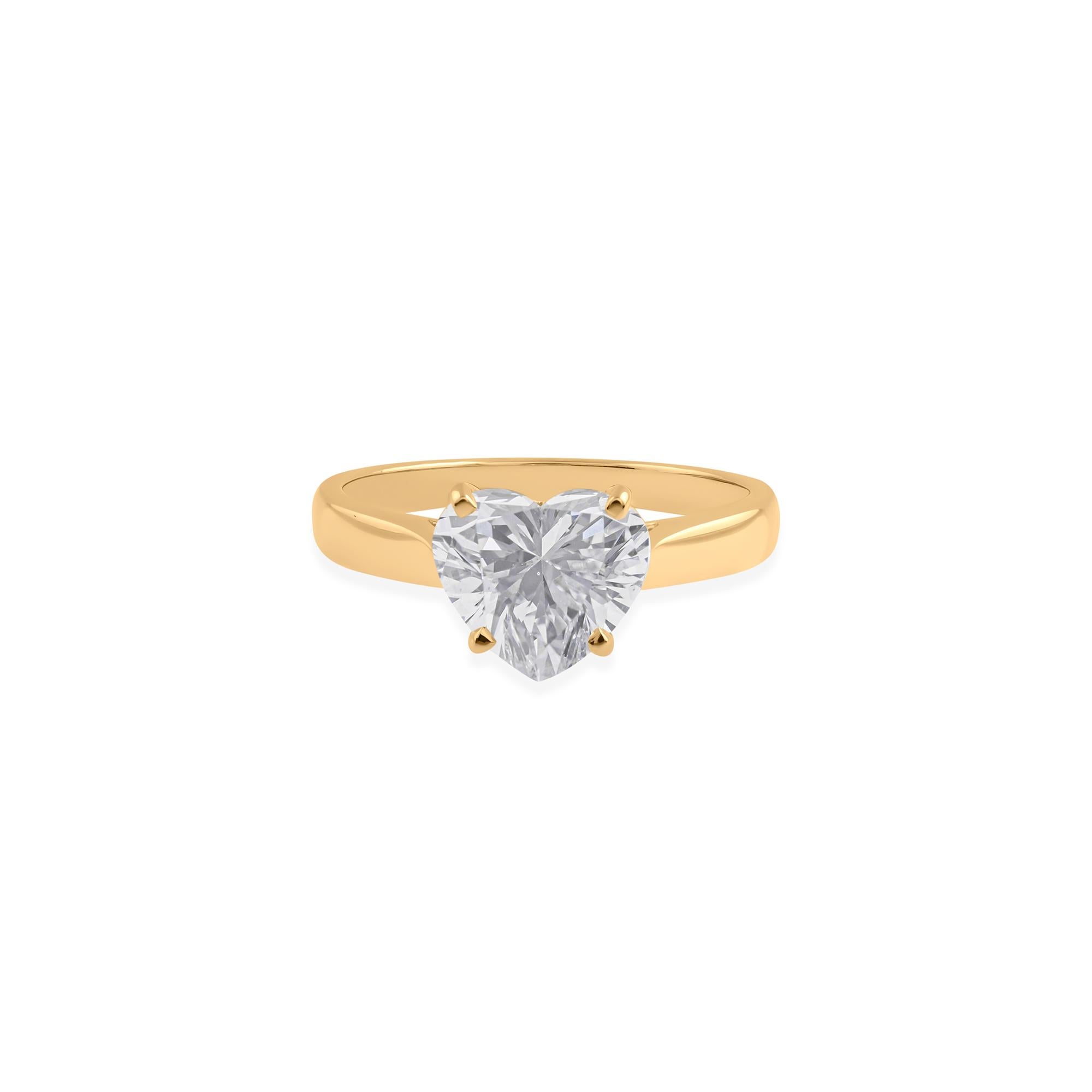 Im Angebot: 3,01ct Solitär Herz Diamant Verlobungsring 18k Gelbgold Feiner Schmuck Geschenk () 6