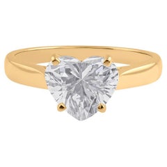 3.01ct Solitaire Heart Diamond Engagement Ring 18k Yellow Gold Fine Jewelry Gift