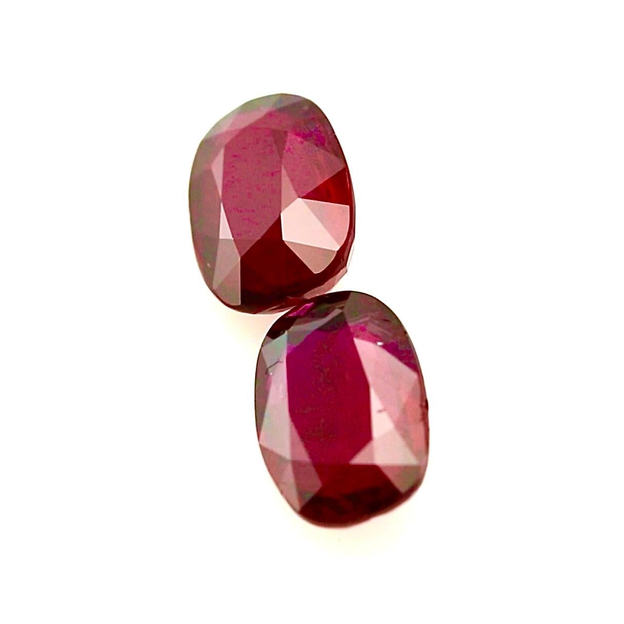 3.02 + 3.01 Carat Matching Pair of “Pigeon’s Blood” Rubies – GRS Certified For Sale 5
