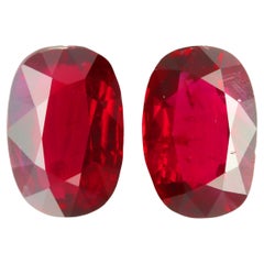 3.02 + 3.01 Carat Matching Pair of “Pigeon’s Blood” Rubies – GRS Certified