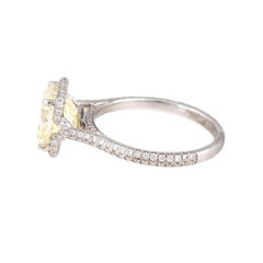 3.02 Carat Asscher Cut Light Yellow VVS Diamond Ring