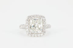 3.02 Carat Cushion Brilliant Diamond GIA Certified in Platinum Diamond Ring