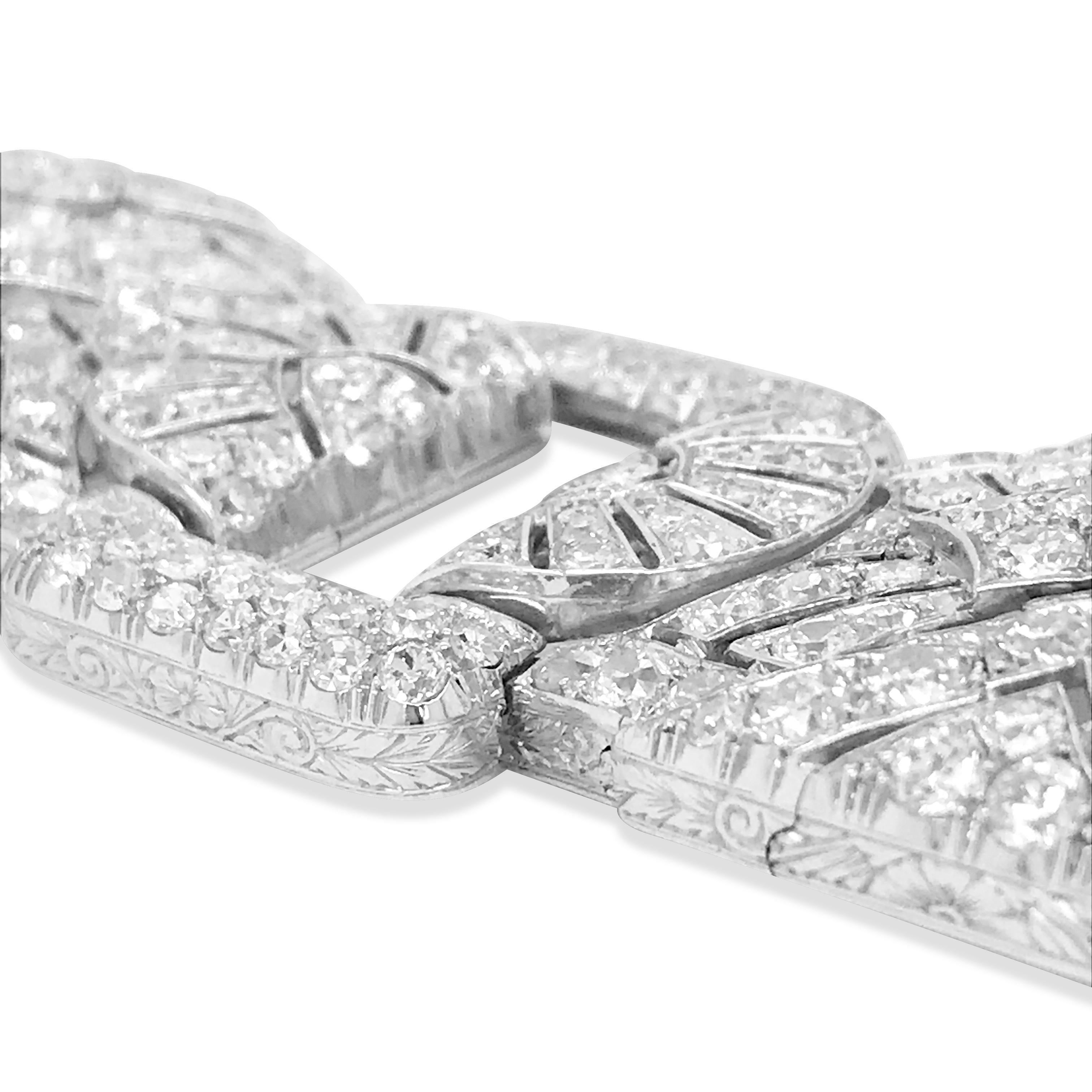 Women's or Men's 30.2 Carat Diamond and Platinum Bracelet