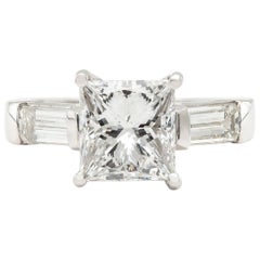 3.02 Carat Diamond and Platinum Engagement Ring