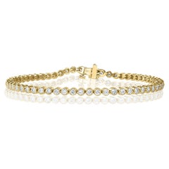 Bracelet tennis en or jaune 14 carats avec diamants de 3,02 carats
