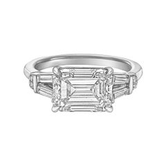 3.02 Carat Emerald-Cut Diamond East-West Ring 
H/VS2
