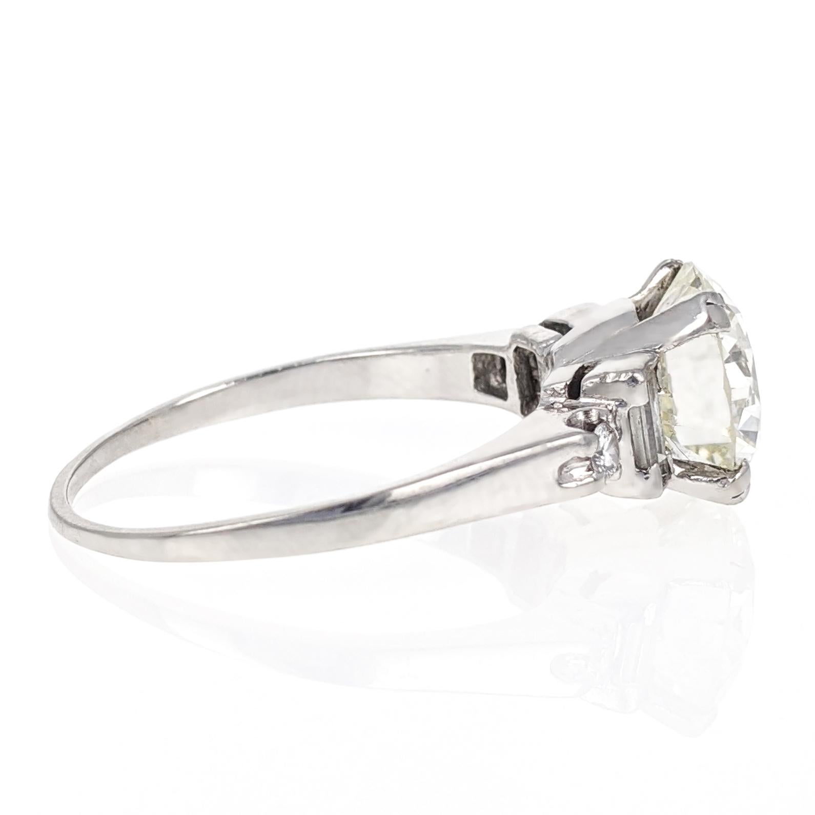 Women's or Men's 3.02 Carat GIA Certified Round Brilliant Cut Diamond Platinum Engagement Ring