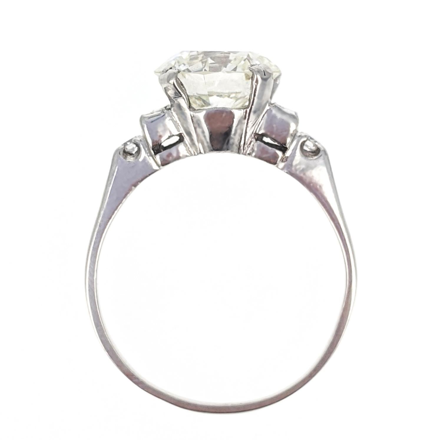 3.02 Carat GIA Certified Round Brilliant Cut Diamond Platinum Engagement Ring 1