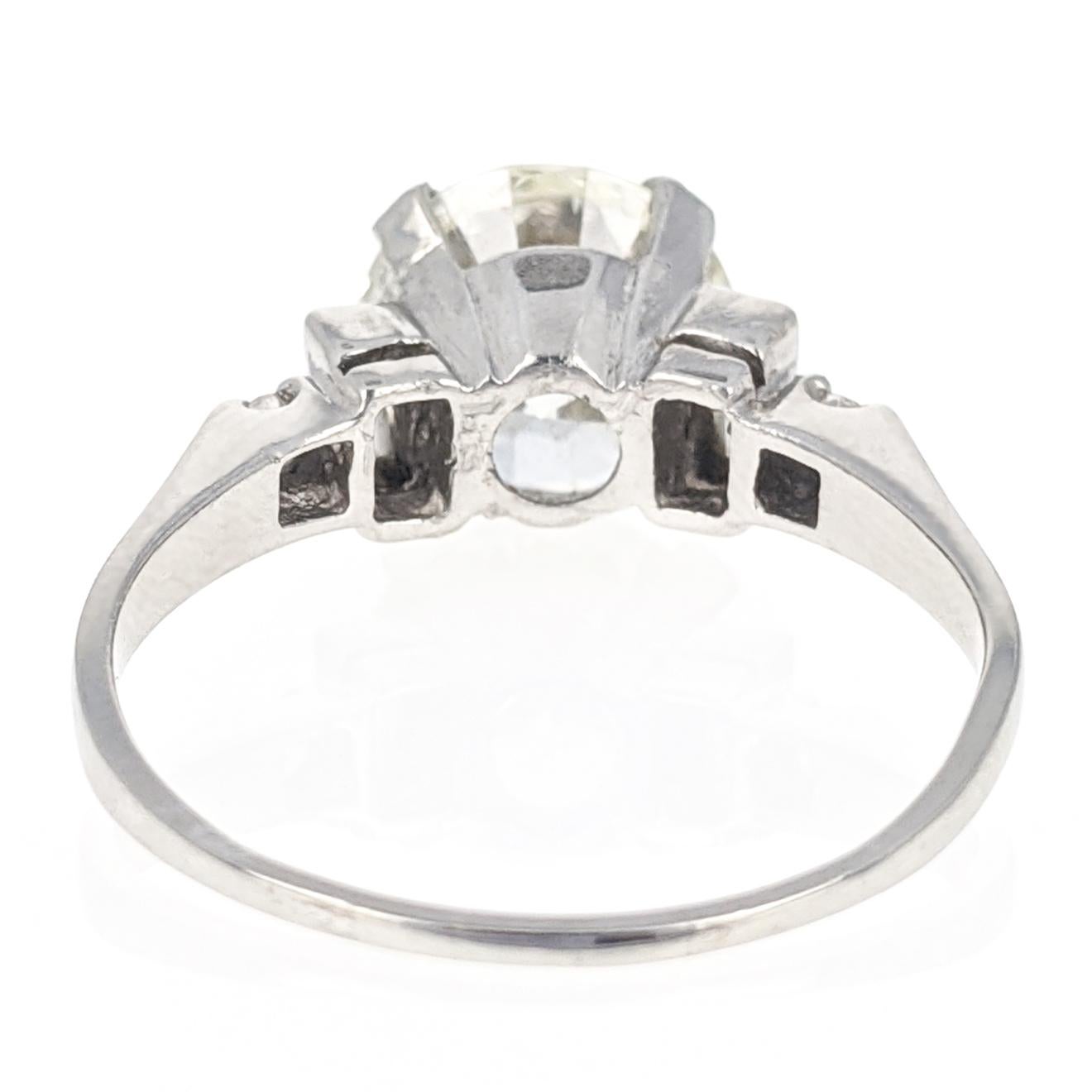 3.02 Carat GIA Certified Round Brilliant Cut Diamond Platinum Engagement Ring 2