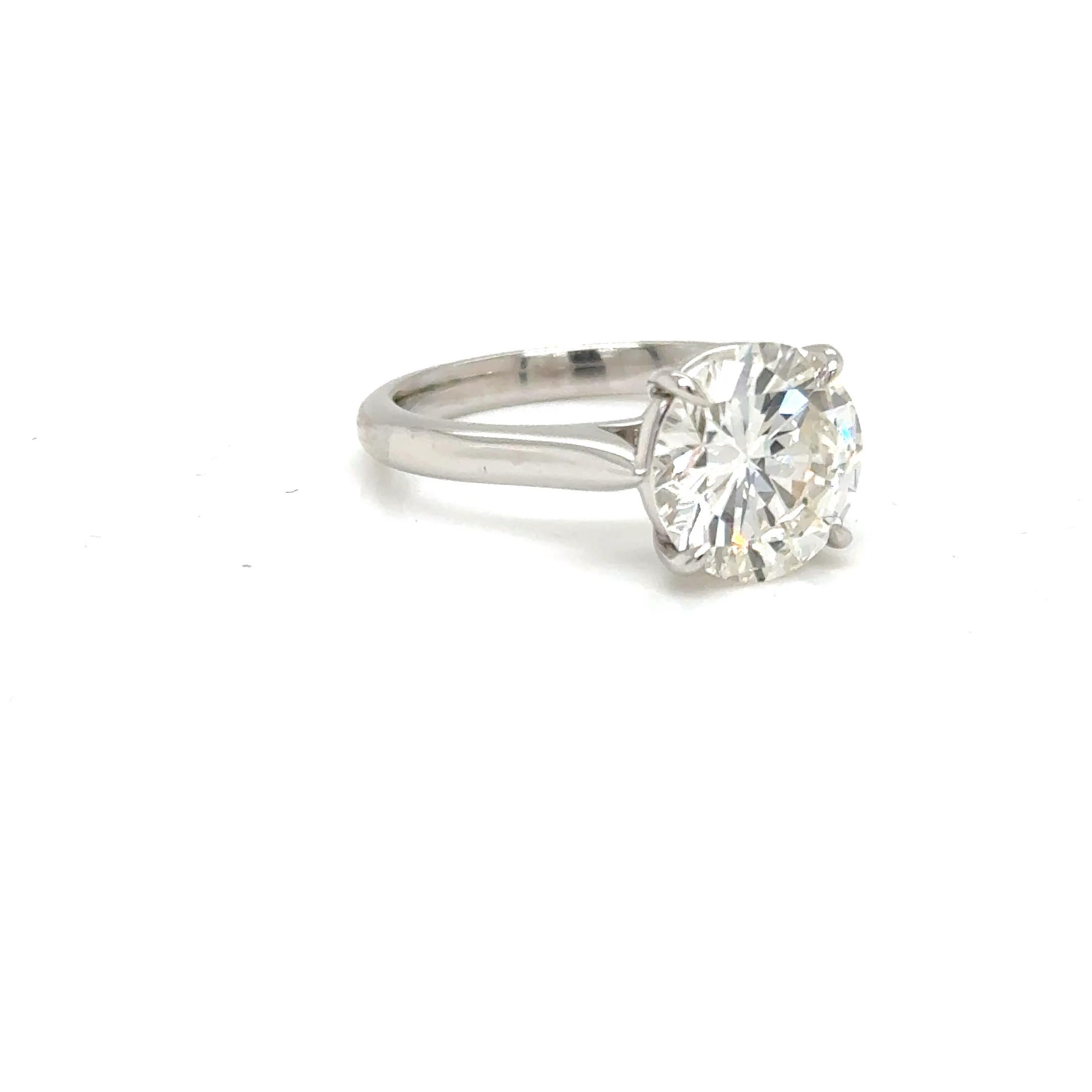 Solitär-Ring 3,02 Karat runder natürlicher Diamant GIA I Farbe VVS2 Reinheit im Angebot 3