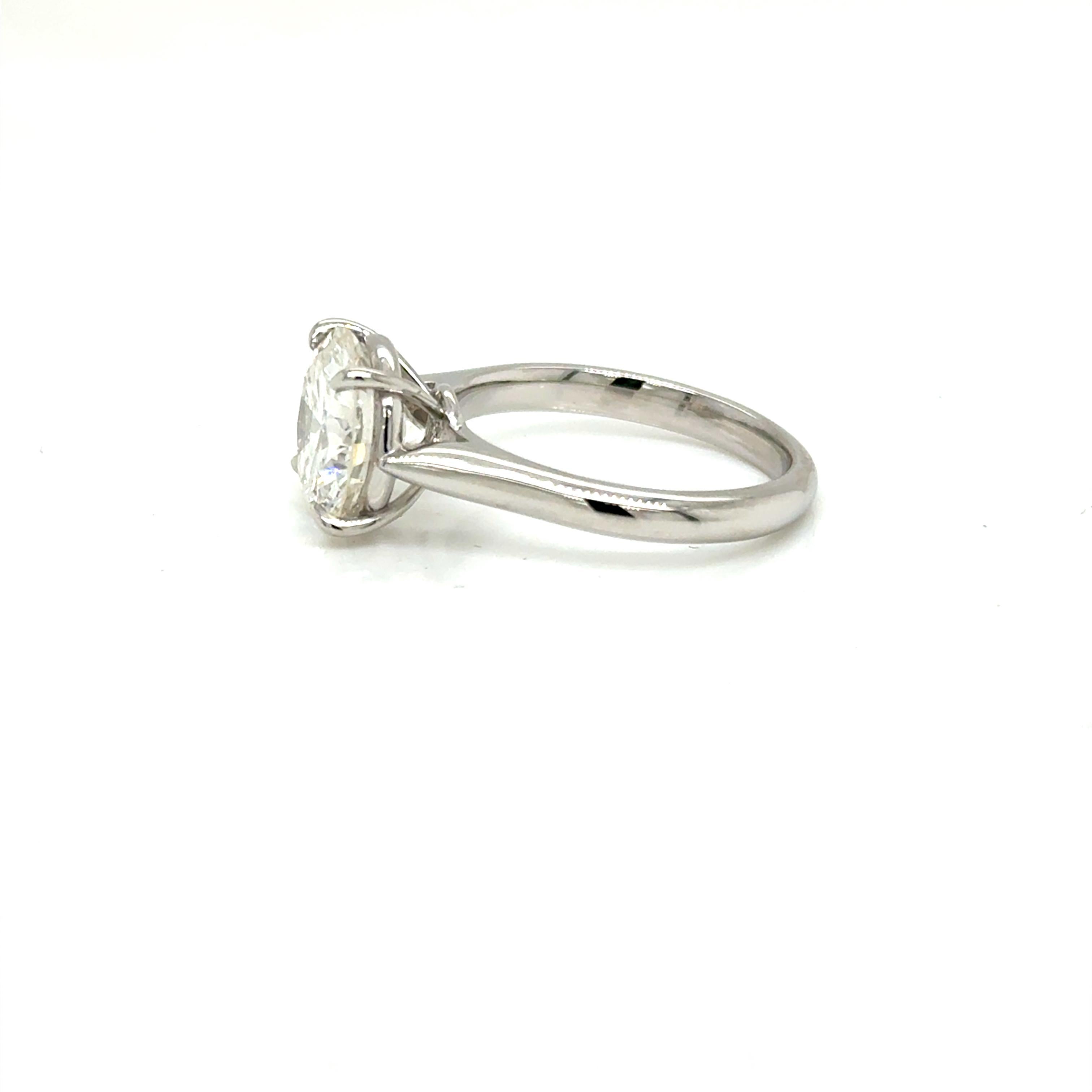 Solitär-Ring 3,02 Karat runder natürlicher Diamant GIA I Farbe VVS2 Reinheit im Angebot 4