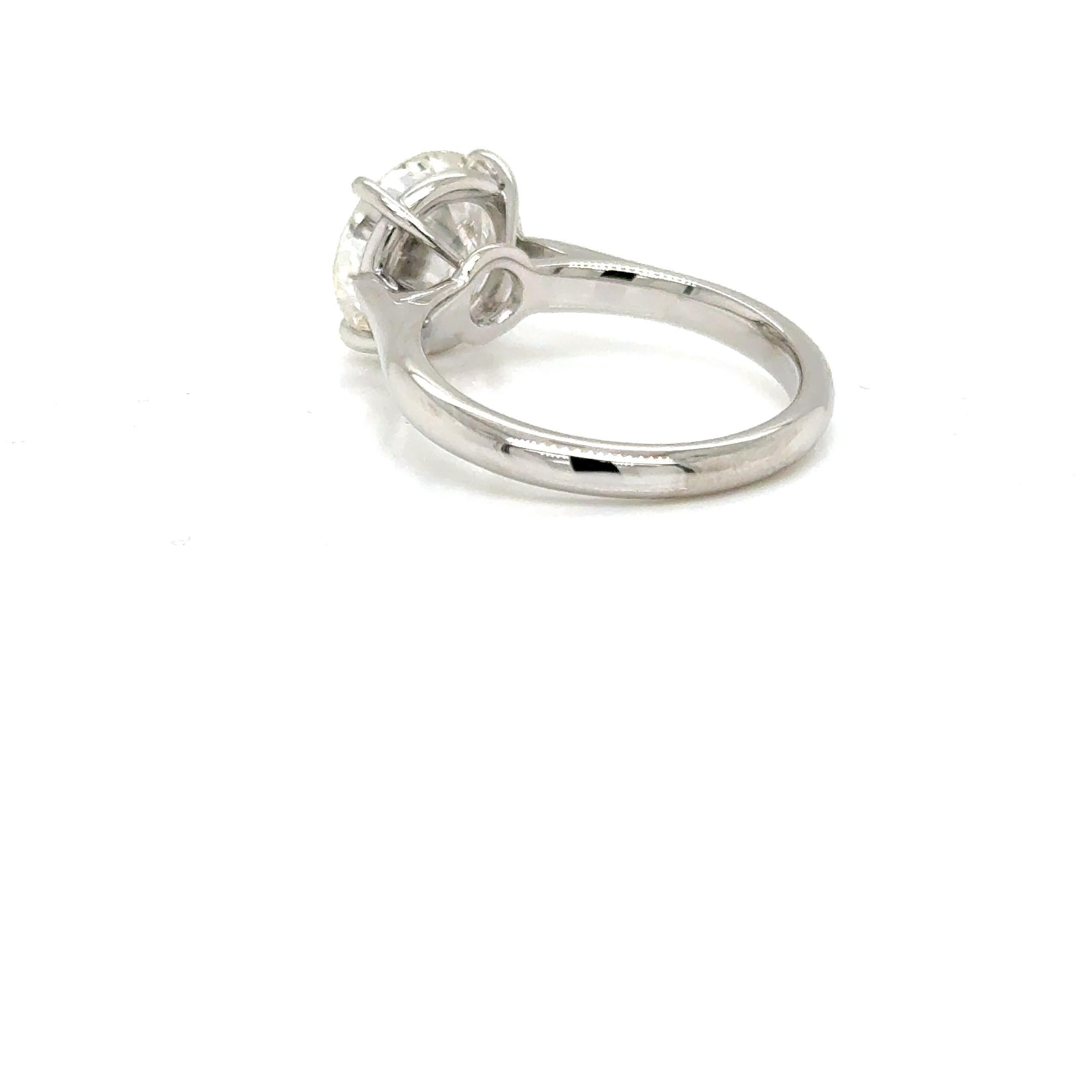 Solitär-Ring 3,02 Karat runder natürlicher Diamant GIA I Farbe VVS2 Reinheit im Angebot 1