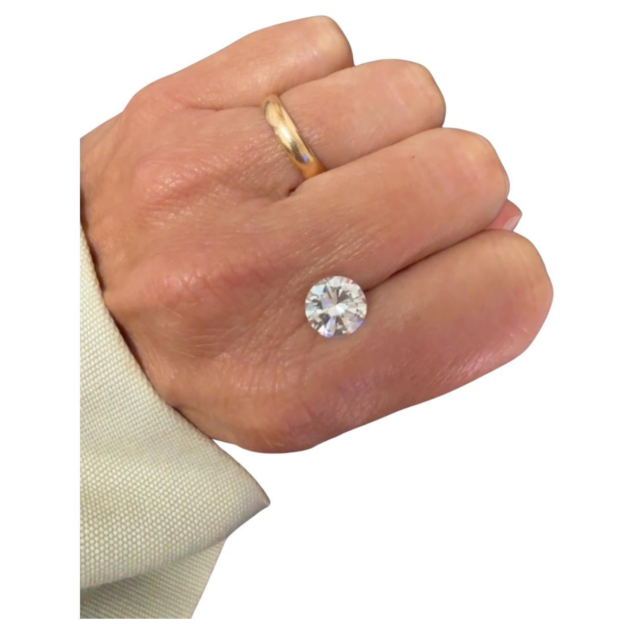 Solitär-Ring 3,02 Karat runder natürlicher Diamant GIA I Farbe VVS2 Reinheit im Angebot 6