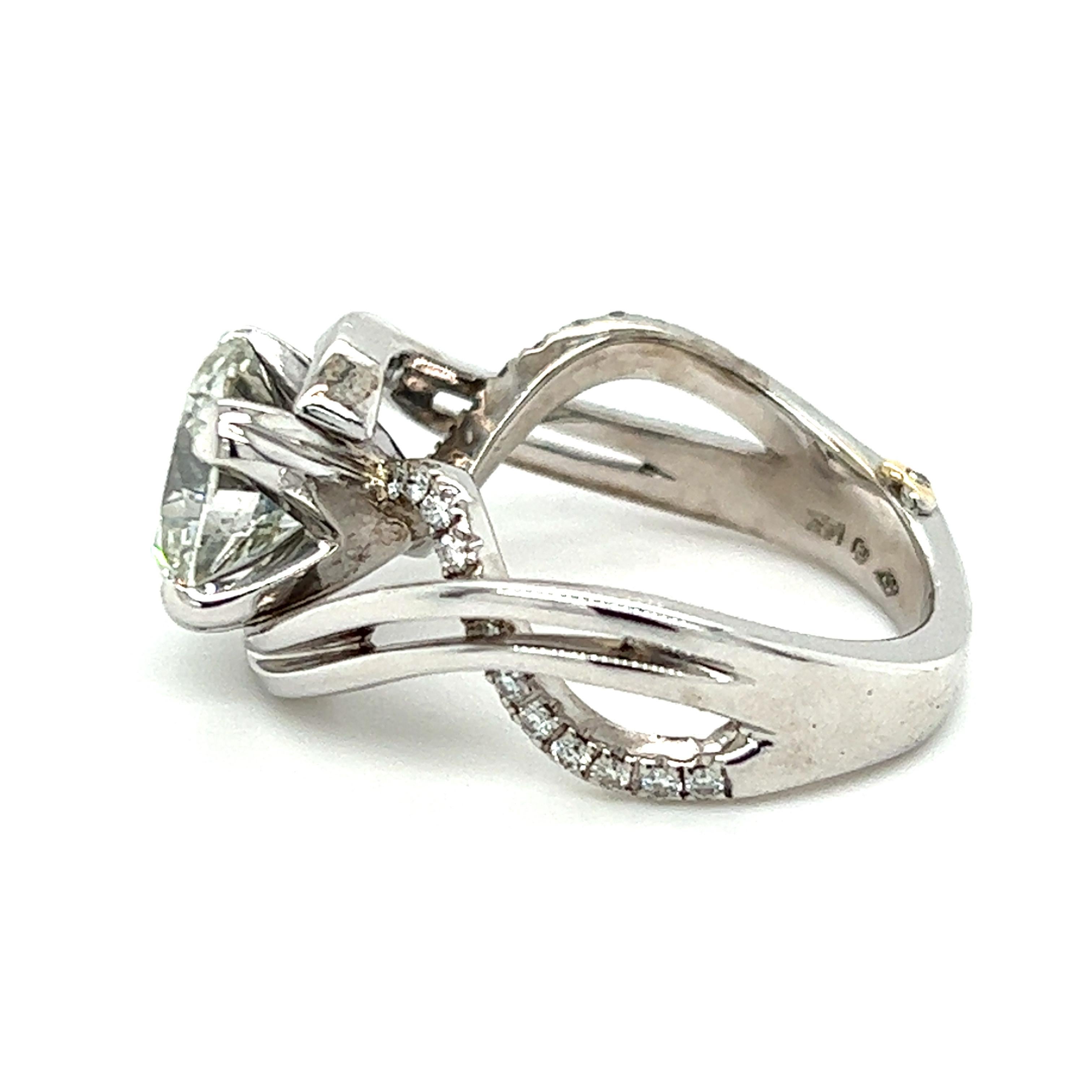 Contemporary 3.02 Carat Mark Schneider Brilliant Cut Diamond Engagement Ring For Sale