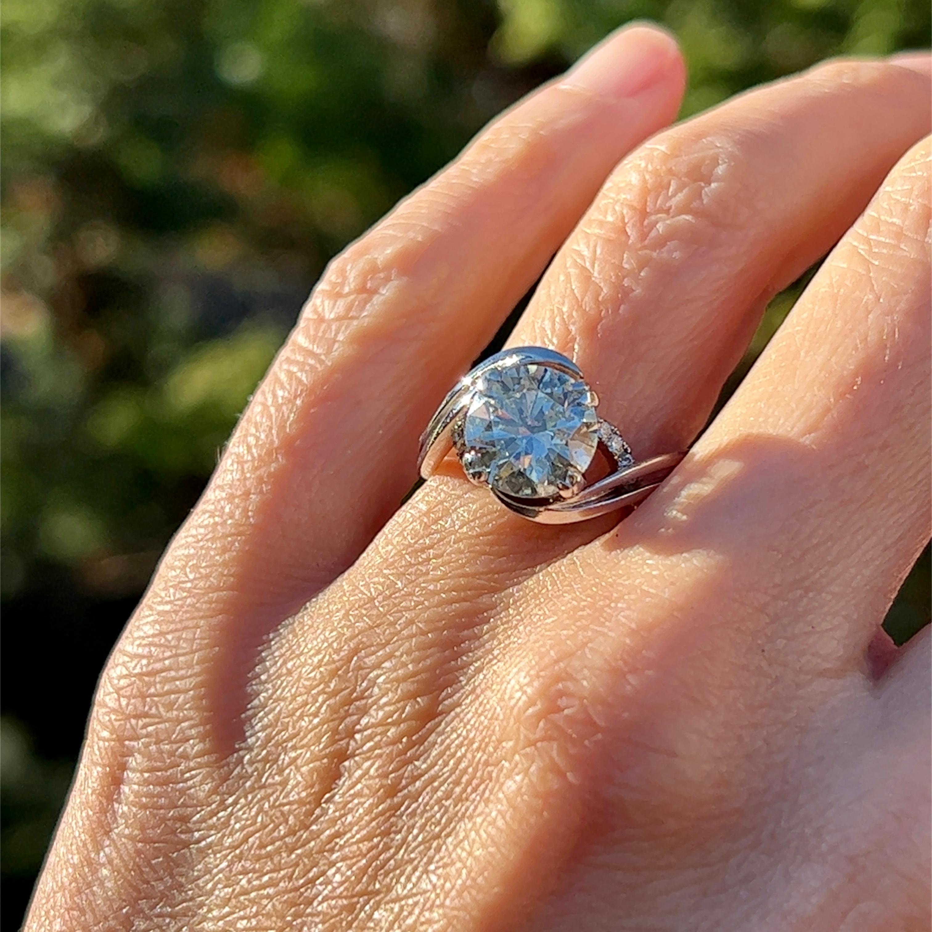 3.02 Carat Mark Schneider Brilliant Cut Diamond Engagement Ring For Sale 2