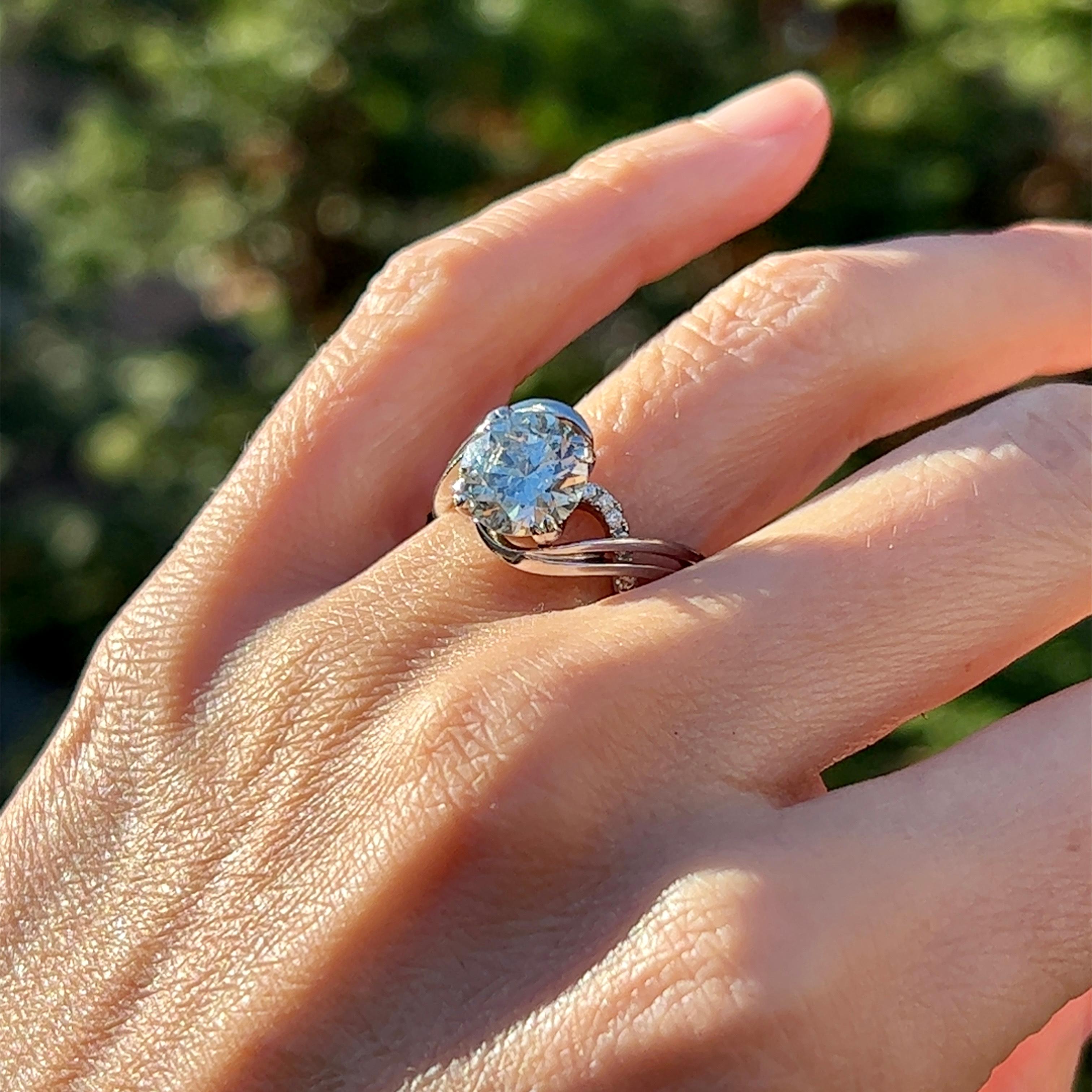 3.02 Carat Mark Schneider Brilliant Cut Diamond Engagement Ring For Sale 3