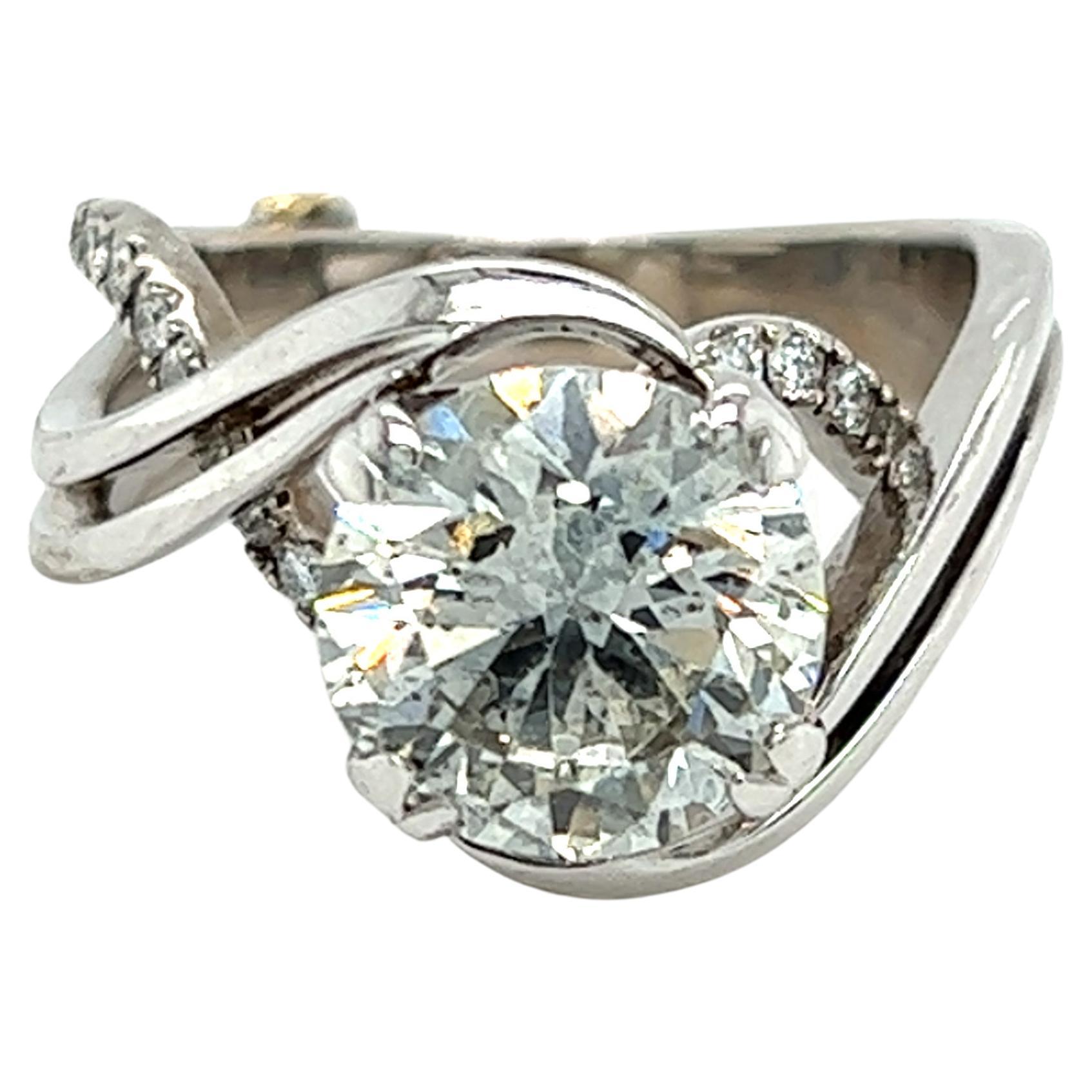 3.02 Carat Mark Schneider Brilliant Cut Diamond Engagement Ring For Sale