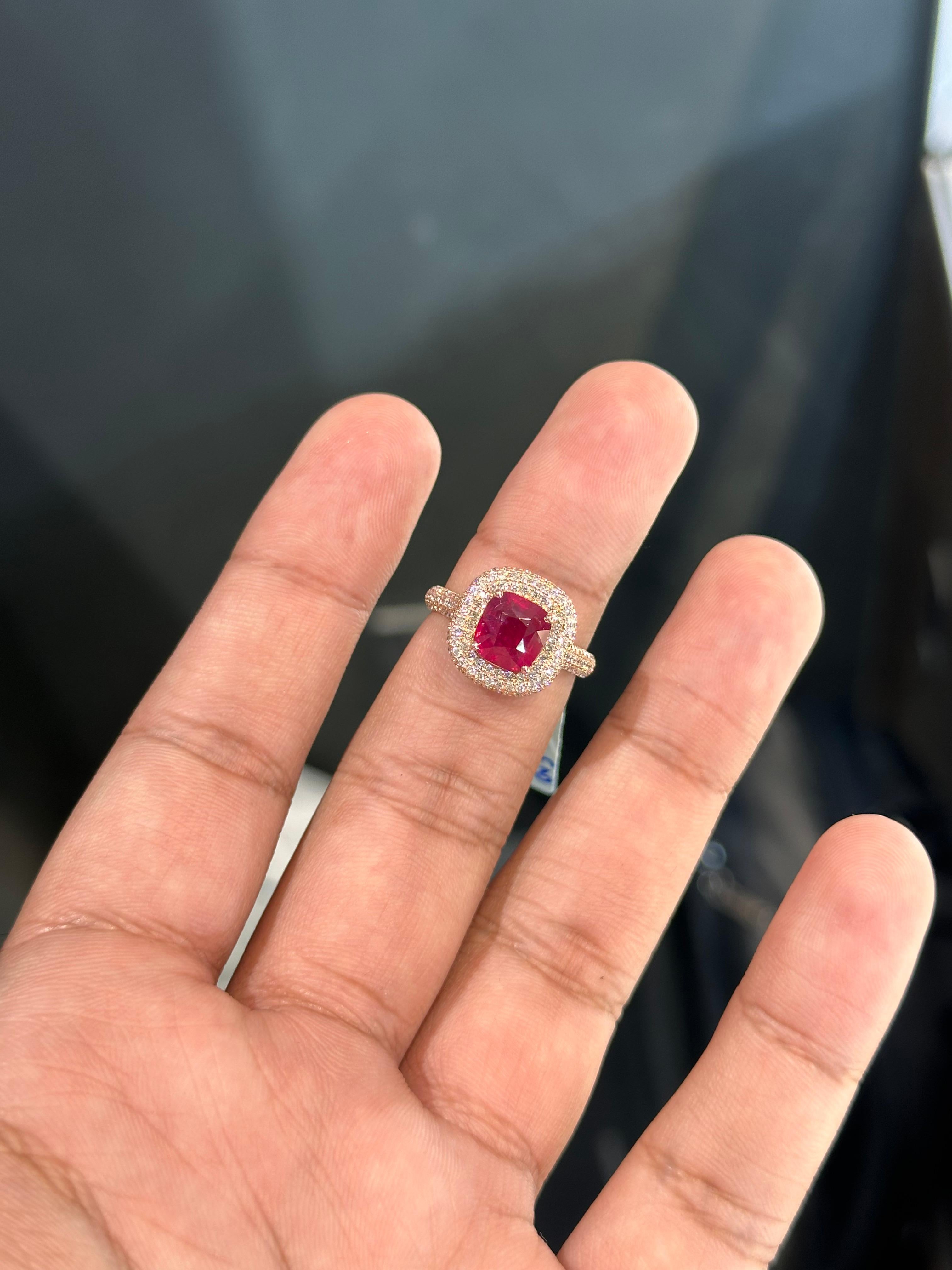 3.02 Carat No-Heat Ruby Ring In New Condition For Sale In Bangkok, TH