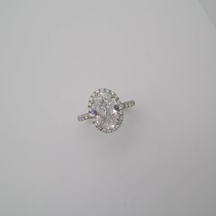 3.02 Carat Oval Diamond Ring Brilliant White 14K White Gold Effortless Elegance