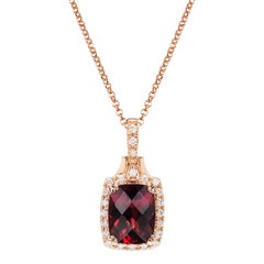 Sunita Nahata Rhodolite 3.02ct. Pendant in 18 Karat Rose Gold with Diamond