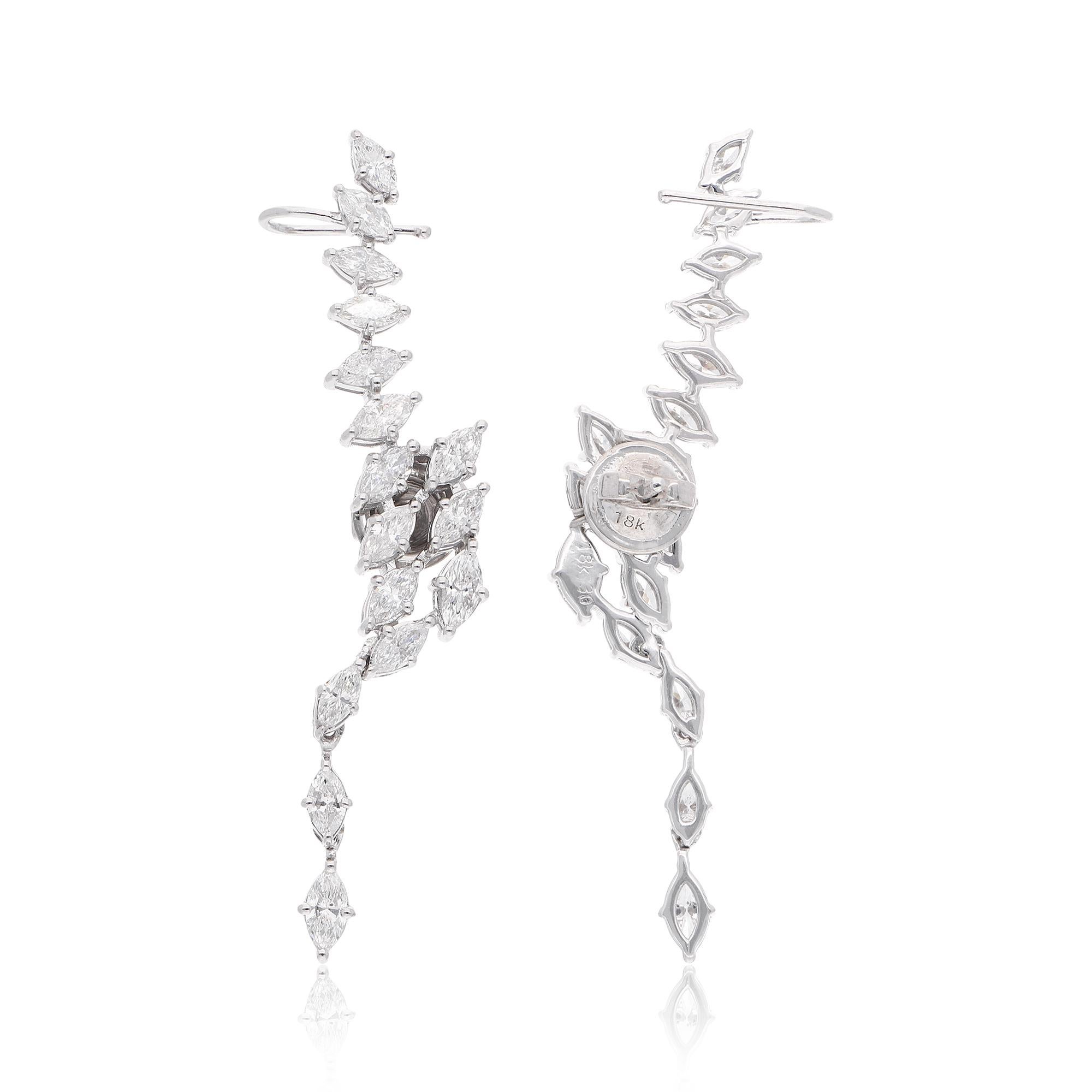 Item Code :- SEE-12565 (14k)
Gross Wt. :- 7.75 gm
14k White Gold Wt. :- 7.15 gm
Diamond Wt. :- 3.02 Ct. ( AVERAGE DIAMOND CLARITY SI1-SI2 & COLOR H-I )
Earrings Size :- 50 mm approx

✦ Import Duties, Taxes and Custom