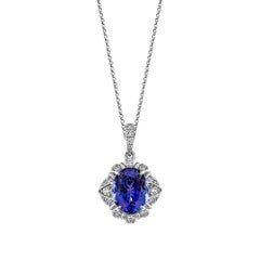 Sunita Nahata Tanzanite 3.02ct. Pendant in 18Karat White Gold with Diamond.