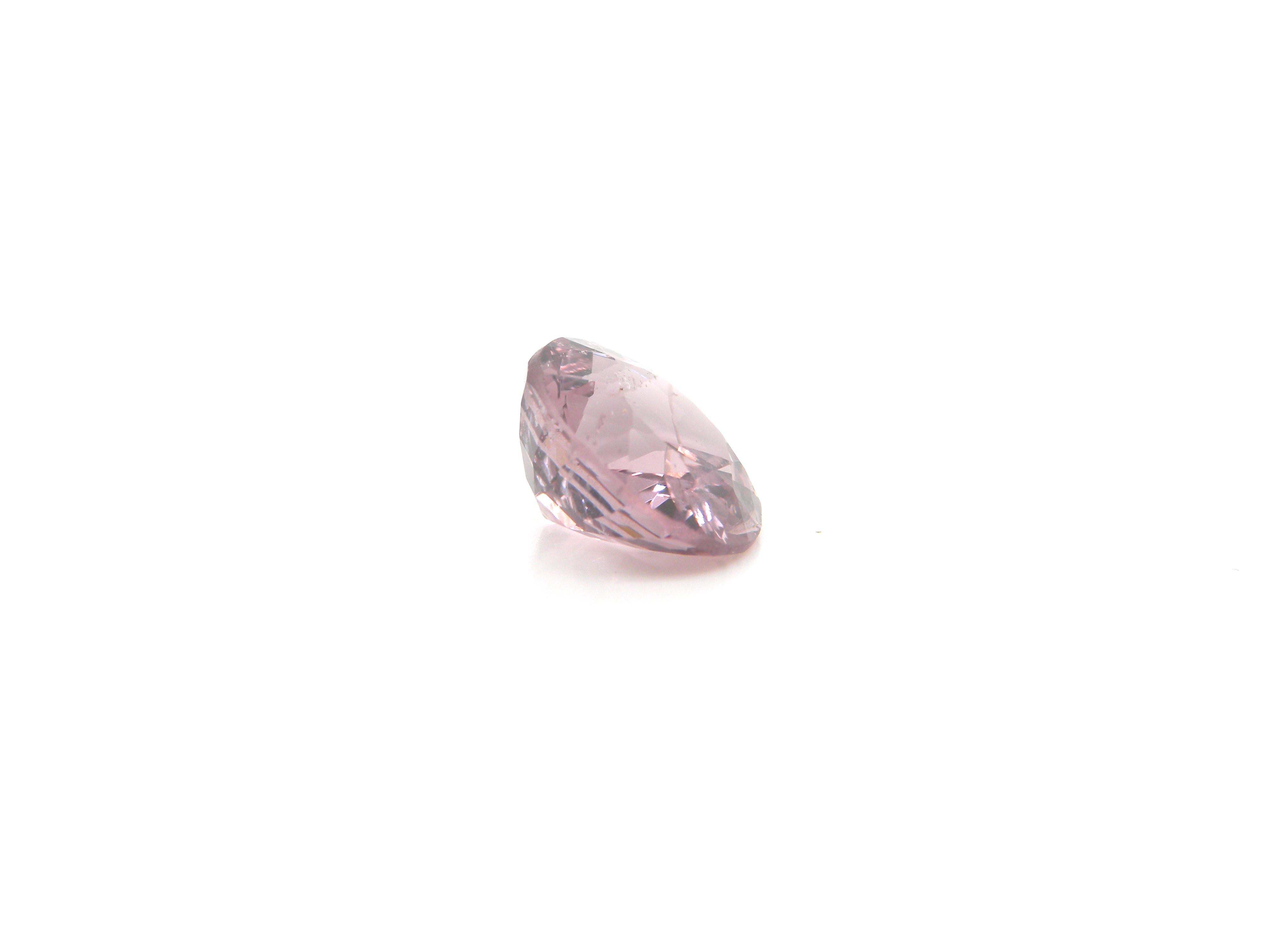 Contemporary 3.02 Carat Unheated Round-Cut Burmese Pink-Purple Spinel For Sale