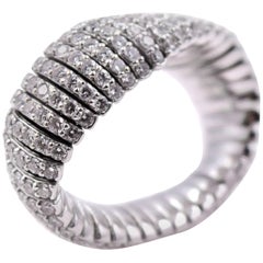 Flexible 3.02 Carat Diamond Band in 18 Karat White Gold