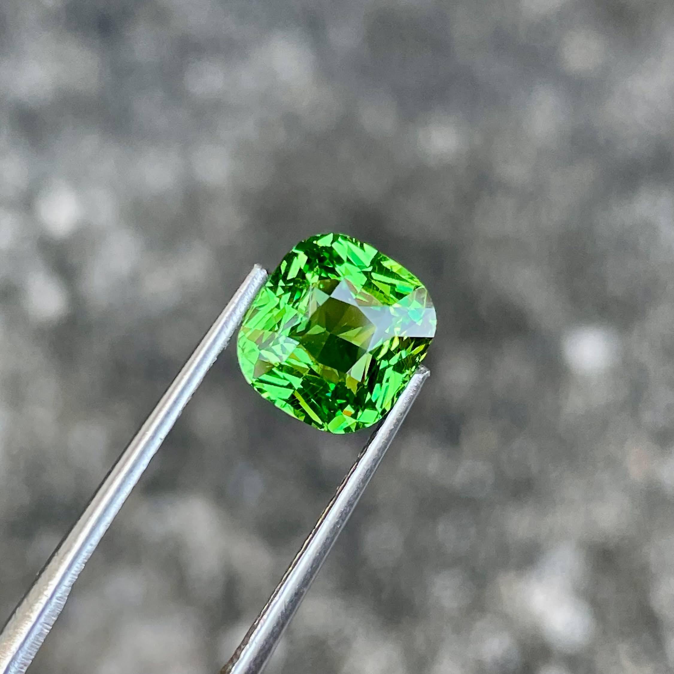 Peso 3,02 quilates 
Dimensiones 8,6x8,1x5,1 mm
Tratamiento ninguno
Origen Tanzania 
Claridad VVS 
Cojín de forma 
Cortar cojín de fantasía 



Este exquisito Granate Tsavorita Verde Manzana de 3,02 quilates es una gema rara y cautivadora, procedente