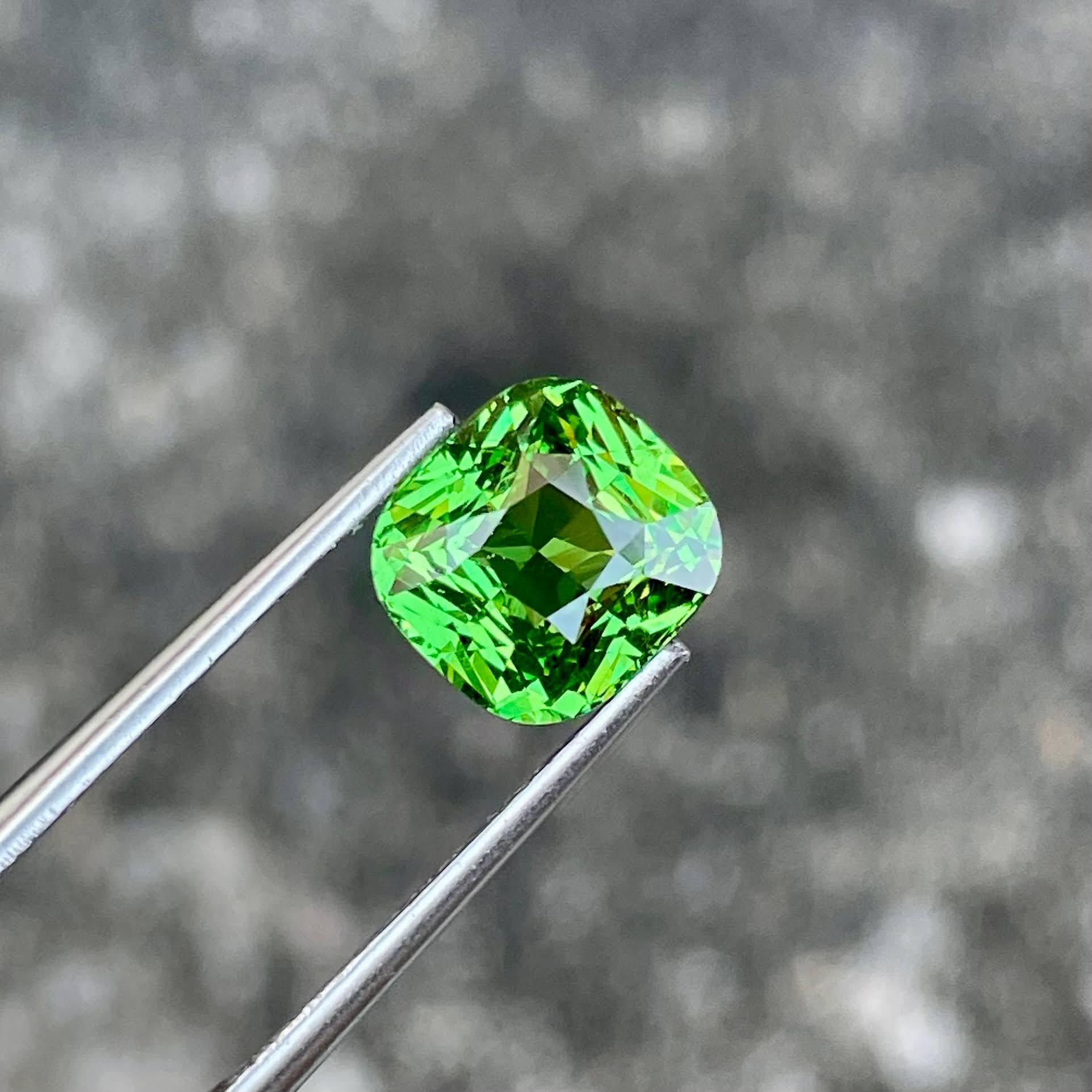 3,02 quilates Granate Tsavorita verde manzana Piedra talla cojín Piedra preciosa de Tanzania Moderno en venta
