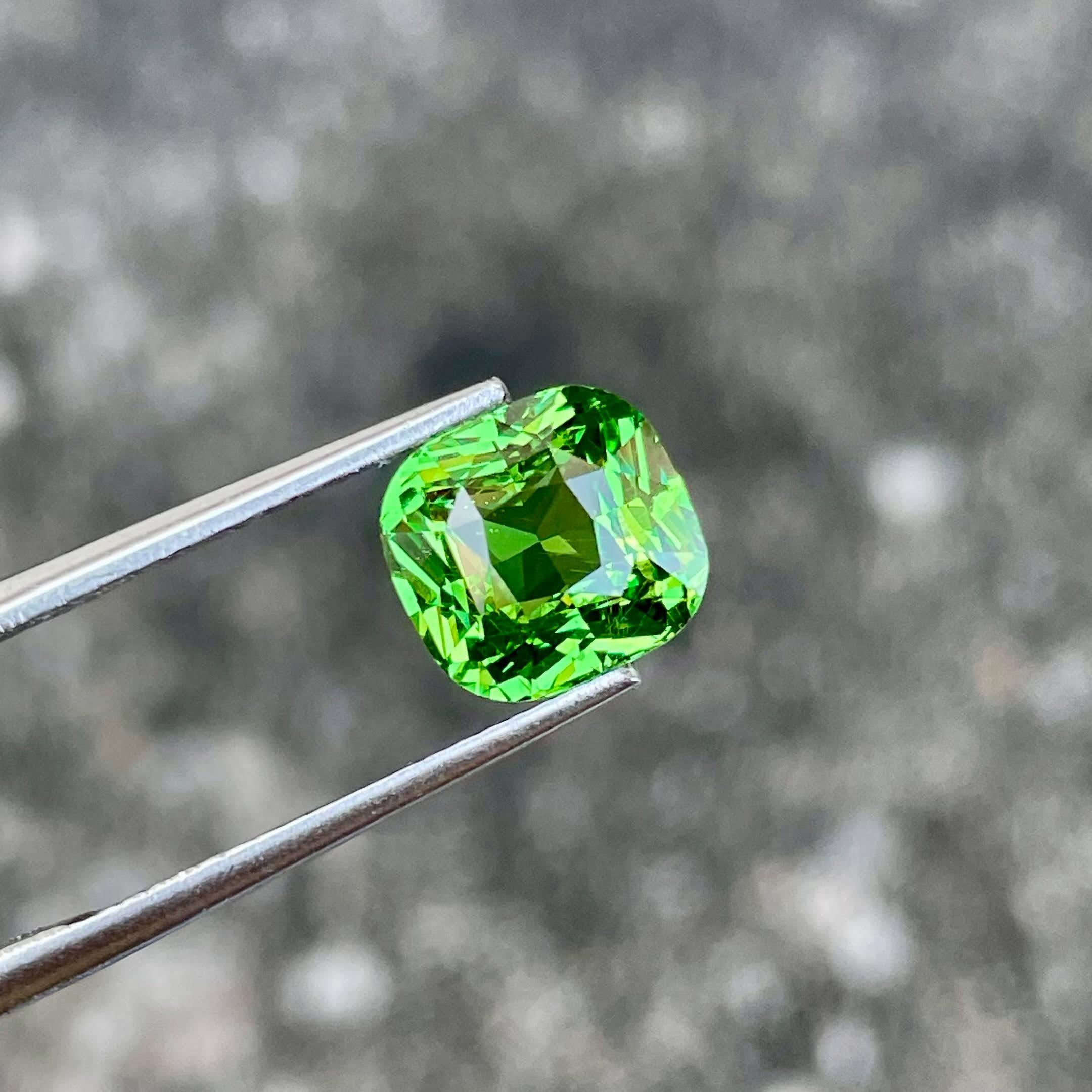 3,02 quilates Granate Tsavorita verde manzana Piedra talla cojín Piedra preciosa de Tanzania Corte cojín en venta