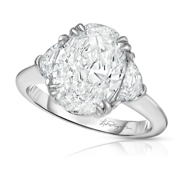 3.02 Carat Oval GVS1 GIA Diamond with Epaulets in Platinum Engagement ...