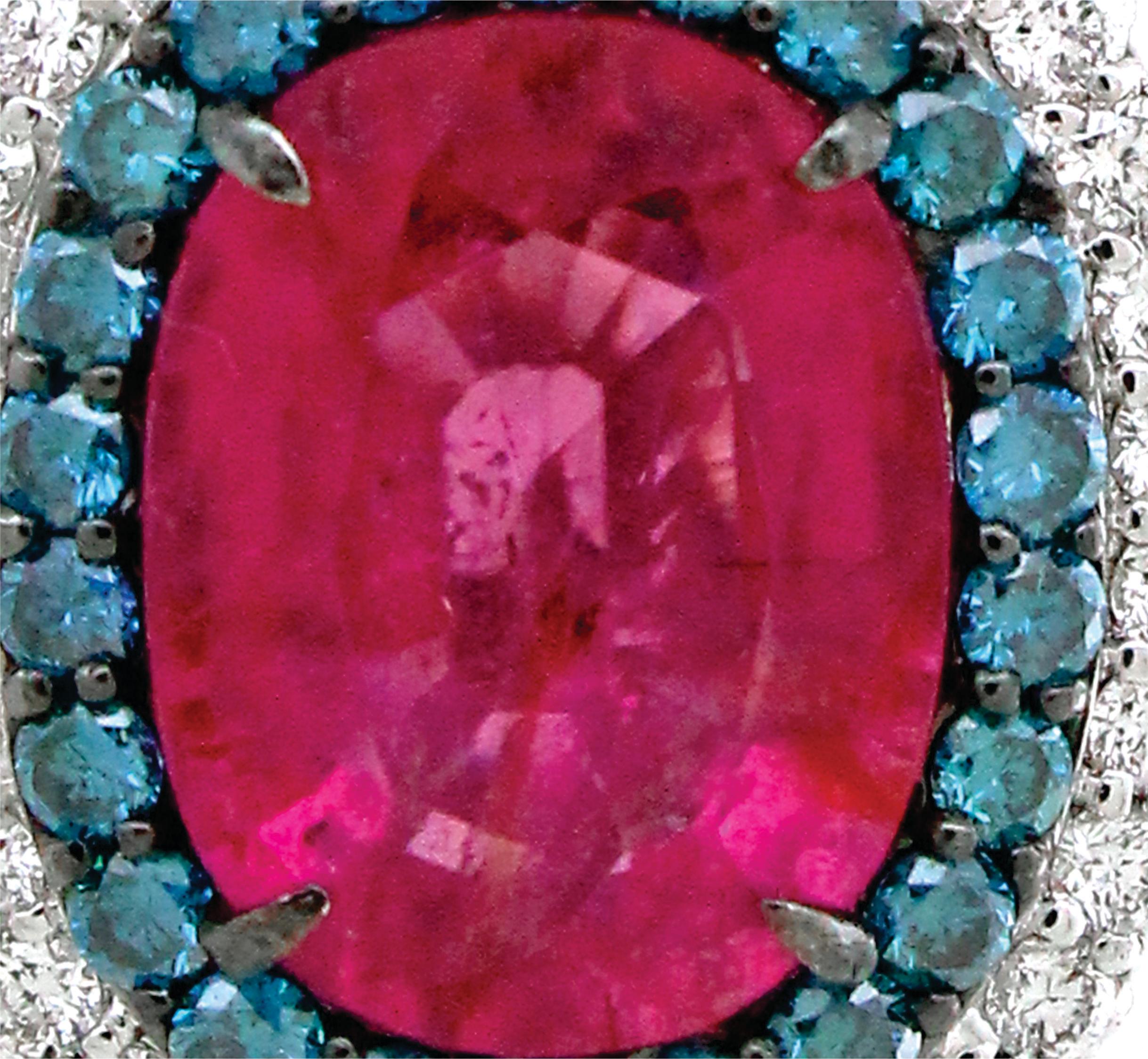 Taille ovale Bague en tourmaline de 3,02 carats et diamants de 1,61 carat en vente