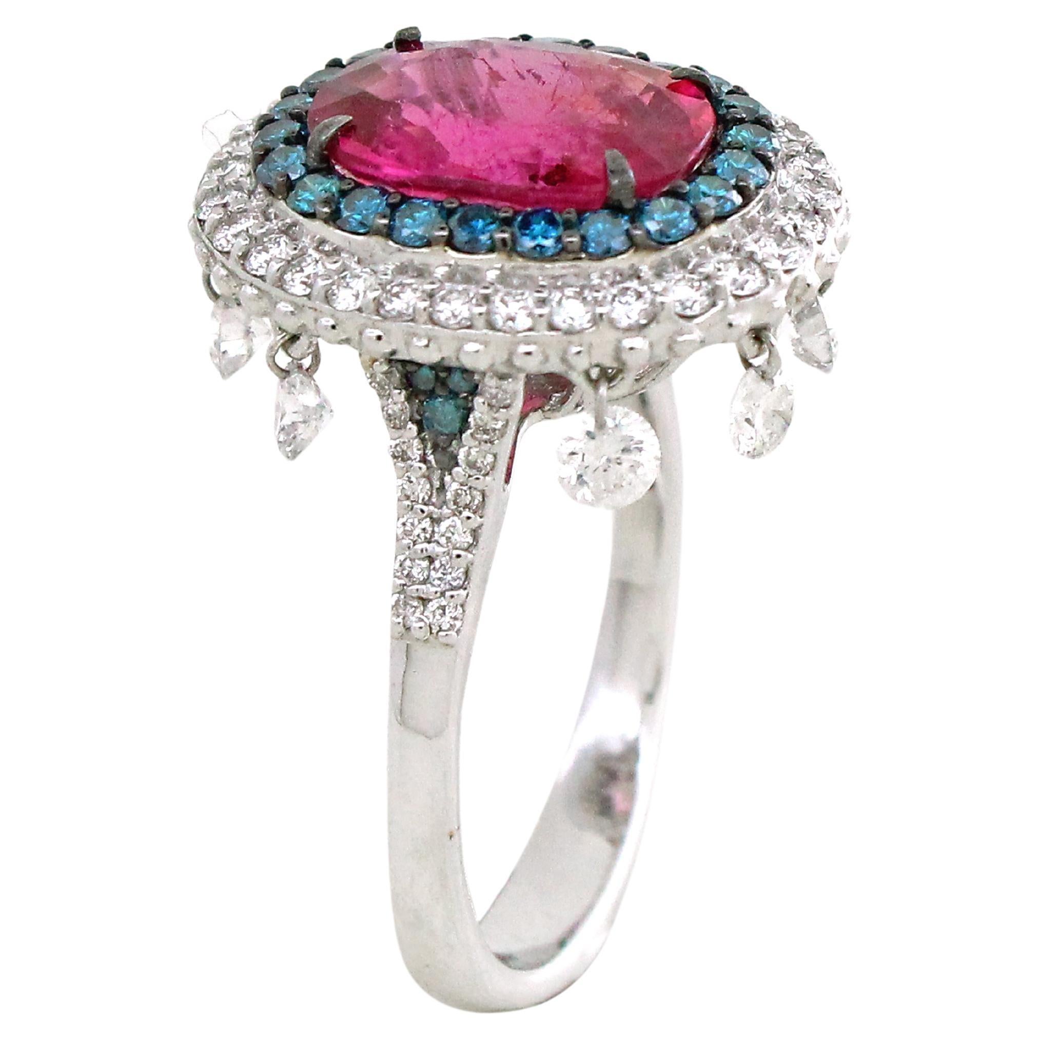 Ring mit 3,02 Karat Turmalin und 1,61 Karat Diamant
