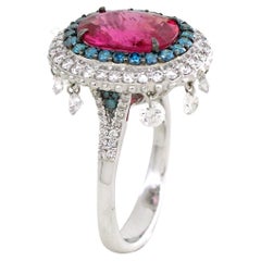 Anillo de 3,02 cts de Turmalina y 1,61 cts de Diamante