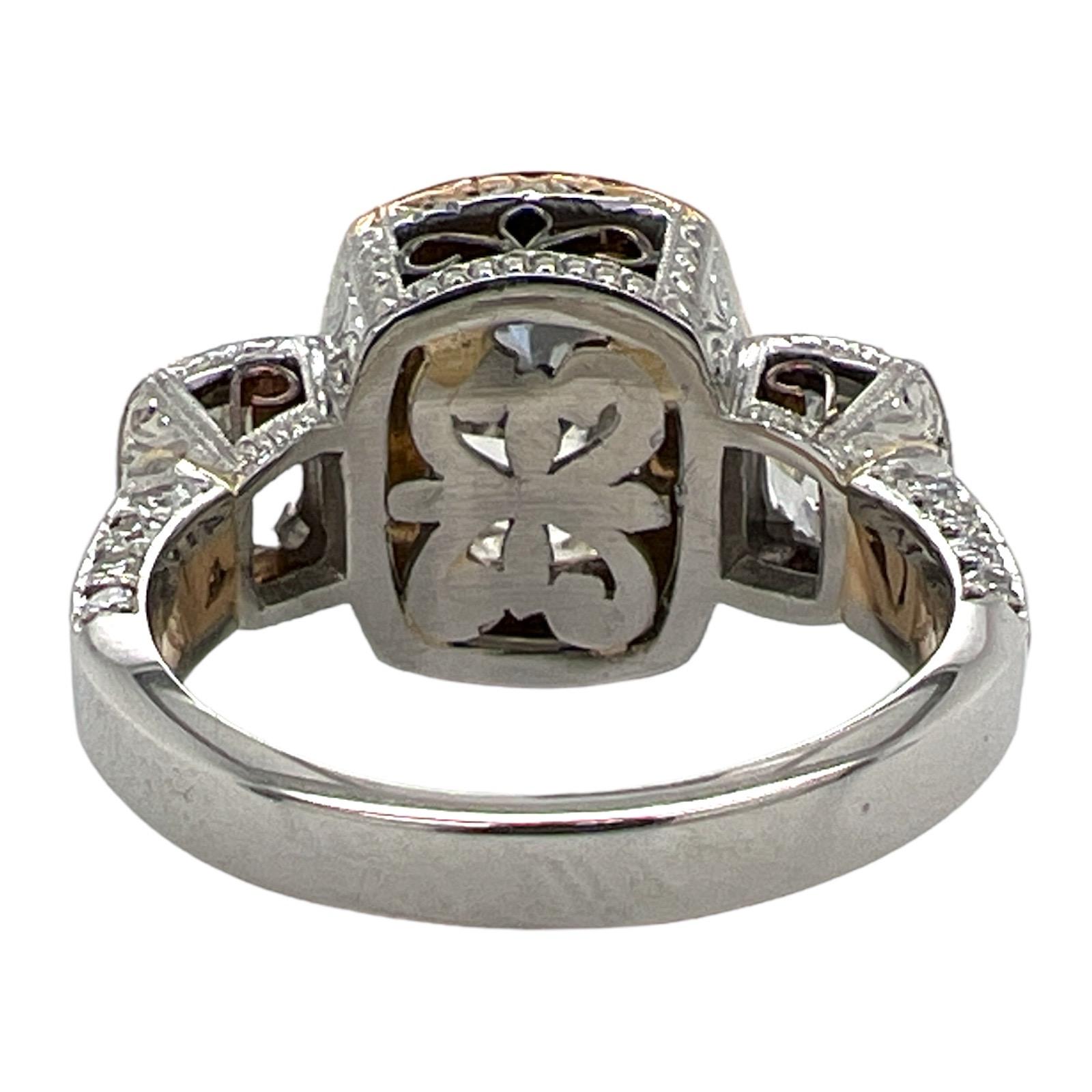Cushion Cut 3.02 Cushion Diamond Engagement Ring by Michael Beaudry Natural Pink Diamond GIA