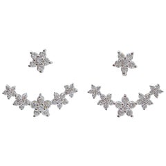 3.02 Diamants, or blanc 18 carats Boucles d'oreilles Modernity