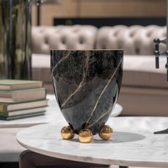 302 Black Marble Decorative Vase