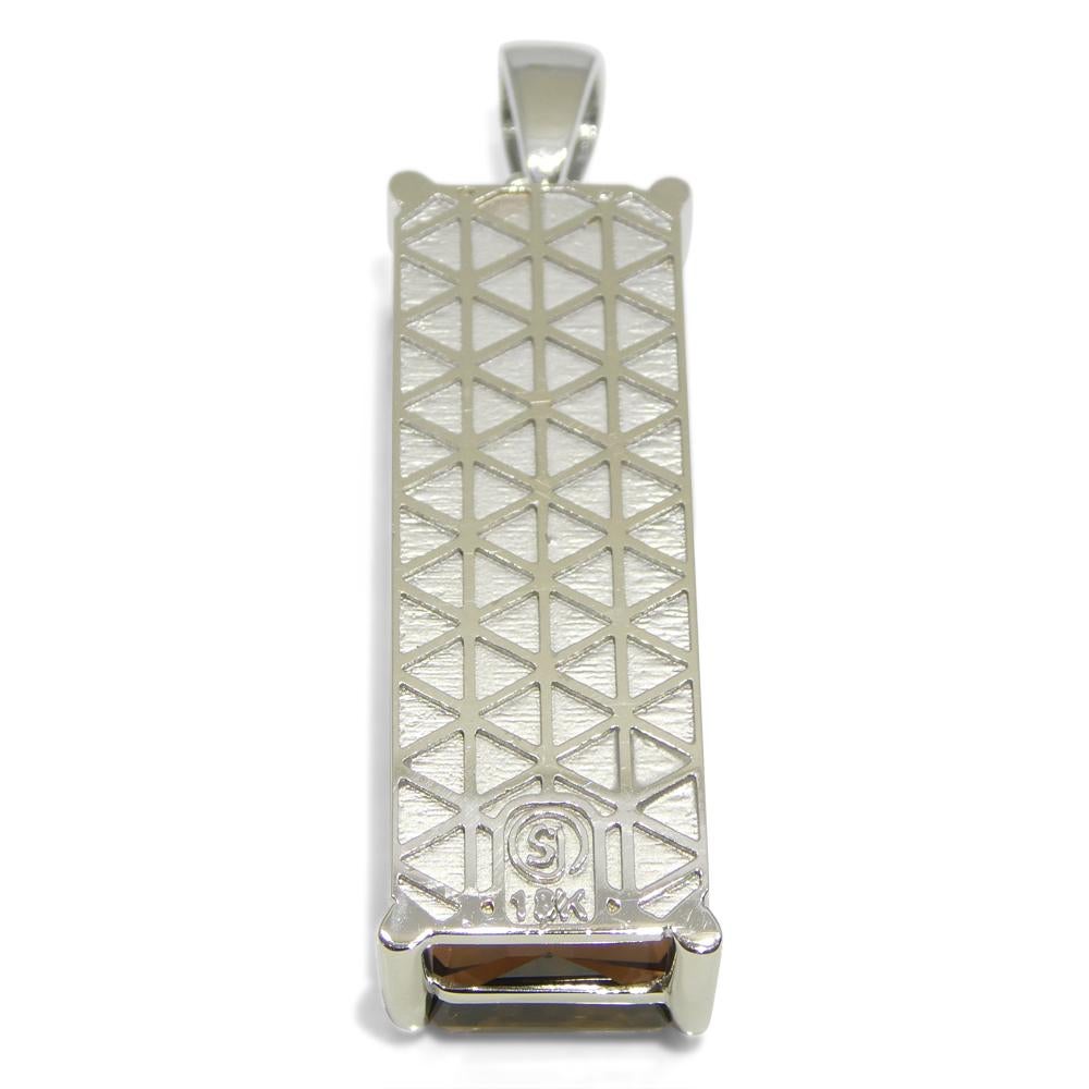30.21ct Emerald Cut Pink & Bluish Green Tourmaline Pendant in 18k White Gold, GI For Sale 1