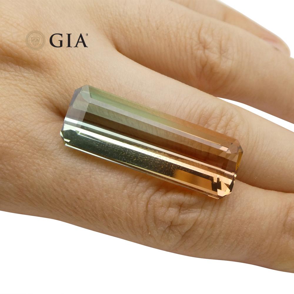 30,21ct Achteck-/Smaragdschliff Rosa und bläulich-grüner Turmalin GIA zertifiziert 6