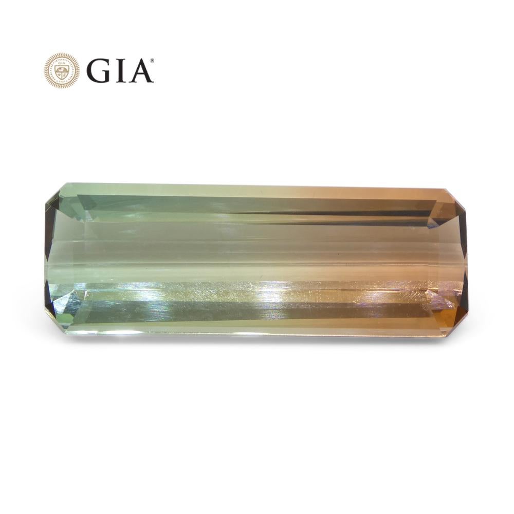 30.21 Carat Octagonal/Emerald Cut Pink and Bluish Green Tourmaline GIA Certified For Sale 9