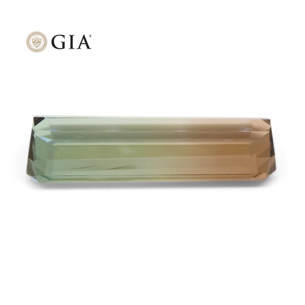 30.21 Carat Octagonal/Emerald Cut Pink and Bluish Green Tourmaline GIA Certified For Sale 1
