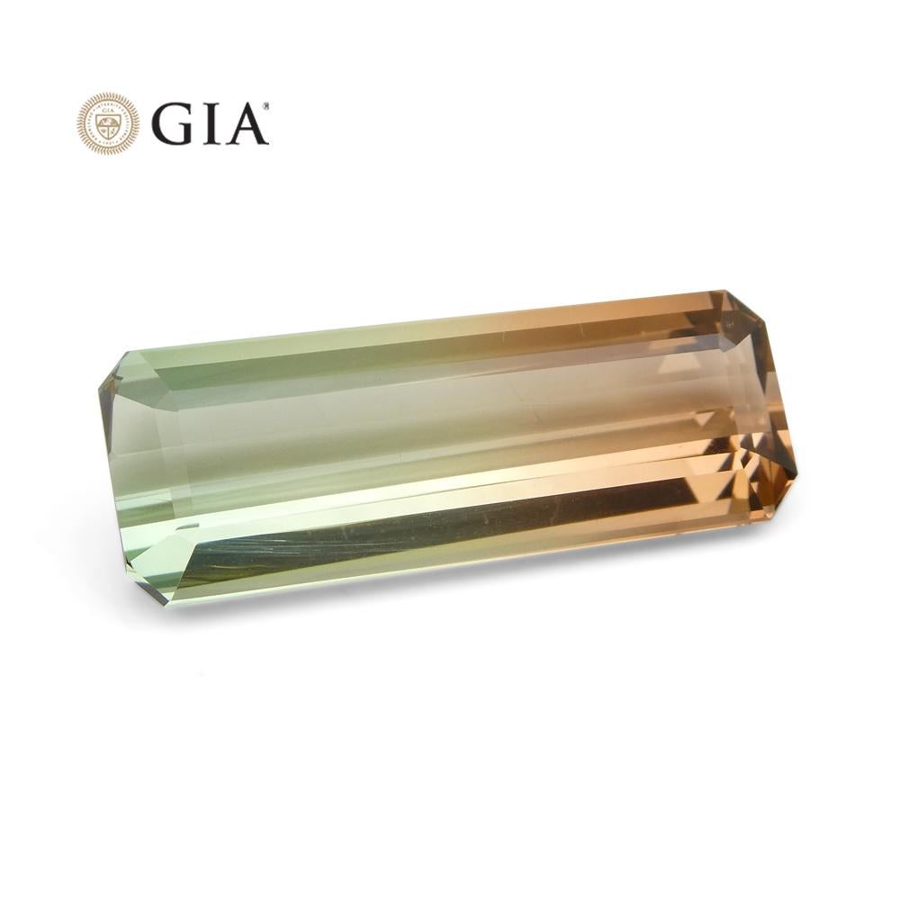 30.21 Carat Octagonal/Emerald Cut Pink and Bluish Green Tourmaline GIA Certified For Sale 2