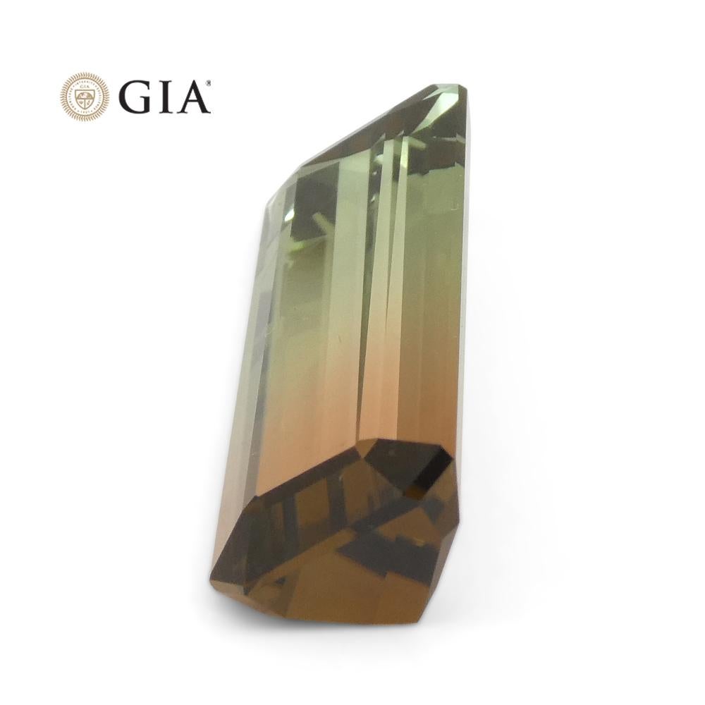 30,21ct Achteck-/Smaragdschliff Rosa und bläulich-grüner Turmalin GIA zertifiziert 3