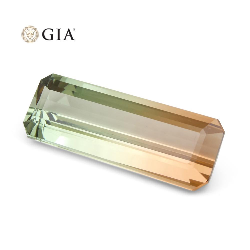 30.21ct Octagonal/Emerald Cut Pink and Bluish Green Tourmaline GIA Certified For Sale 4