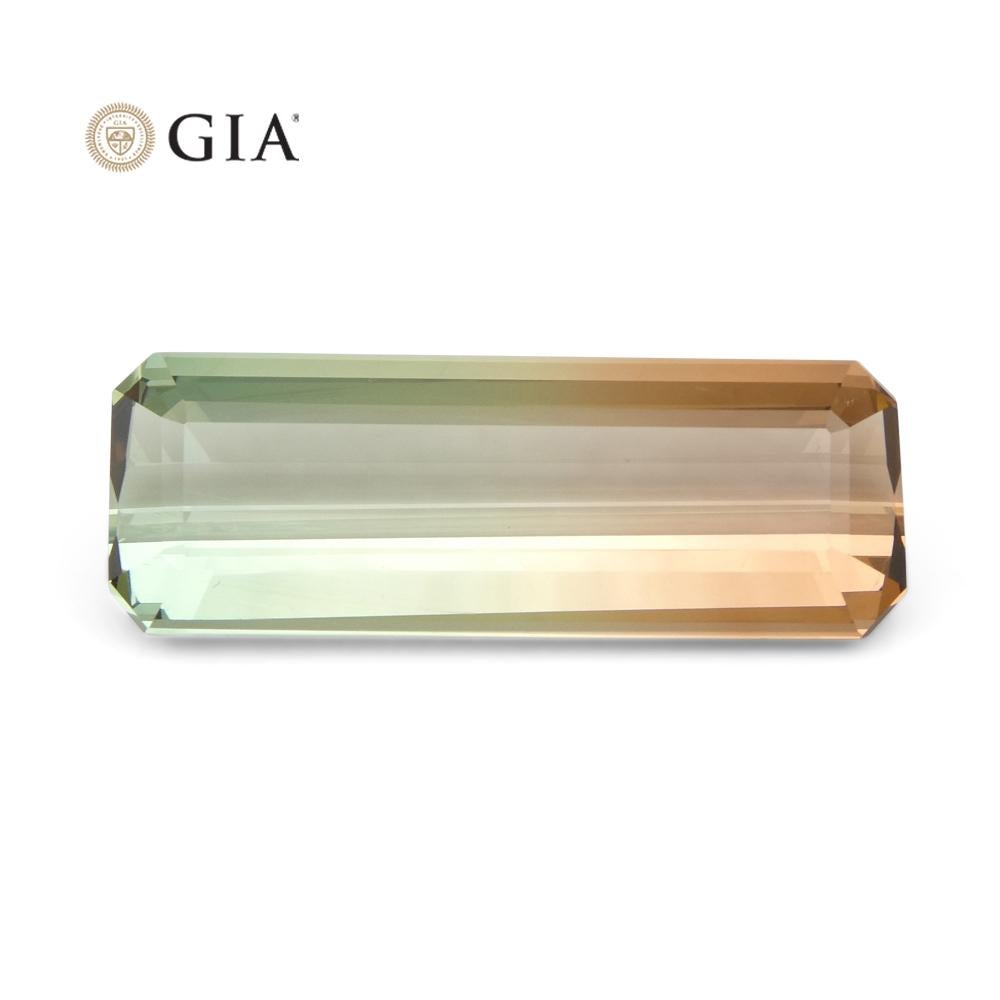 30.21ct Octagonal/Emerald Cut Pink and Bluish Green Tourmaline GIA Certified For Sale 5