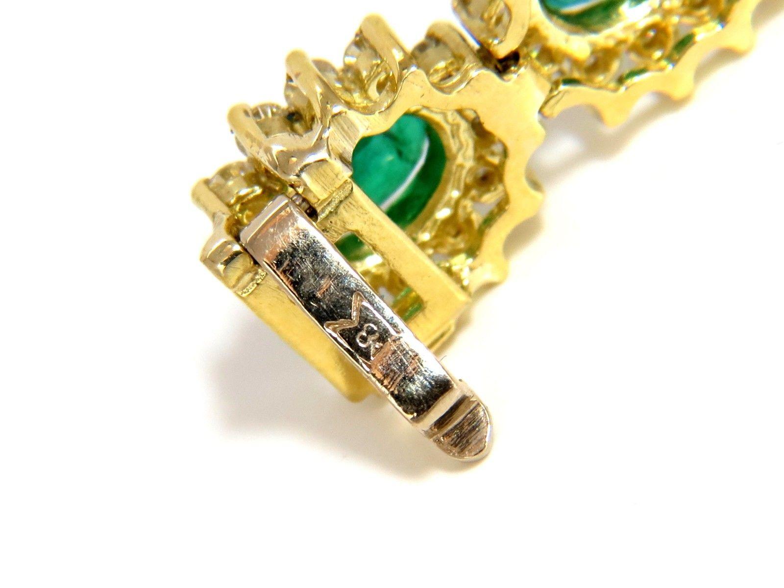 Women's or Men's 30.26 Carat Natural Zambia Vivid Green Emerald Diamonds Bracelet