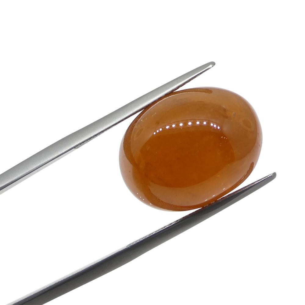Taglio ovale 30.28ct Granato ovale cabochon arancione mandarino spessartine dalla Nigeria in vendita