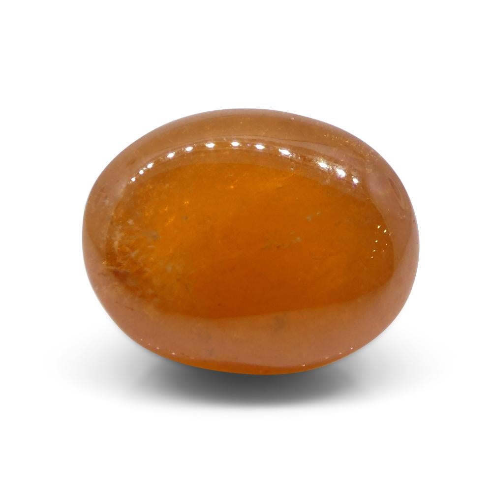 30.28ct Granato ovale cabochon arancione mandarino spessartine dalla Nigeria In condizioni Nuovo in vendita a Toronto, Ontario